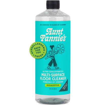 Aunt Fannie's Ultra Concentrated Floor Cleaner Vinegar Wash, Multi-Surface Solution For Mopping, Value Size, Lavender Scent, 64 oz