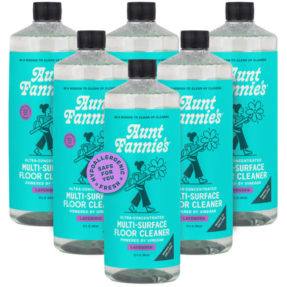 Aunt Fannie's Ultra Concentrated Floor Cleaner Vinegar Wash, Multi-Surface Solution For Mopping, Value Size, Lavender Scent, 64 oz
